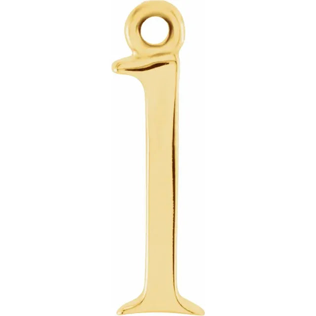 14K Lowercase Initial Dangle