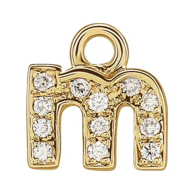 Petite Pavé Lowercase Diamond Alphabet Dangle