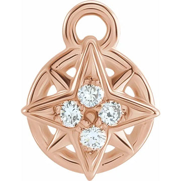 Natural Diamond Compass Dangle