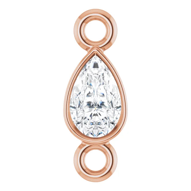 Natural Diamond Pear Bezel-Set Link