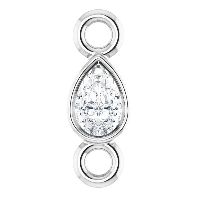 Natural Diamond Pear Bezel-Set Link