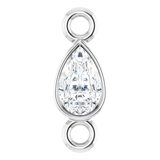 Natural Diamond Pear Bezel-Set Link